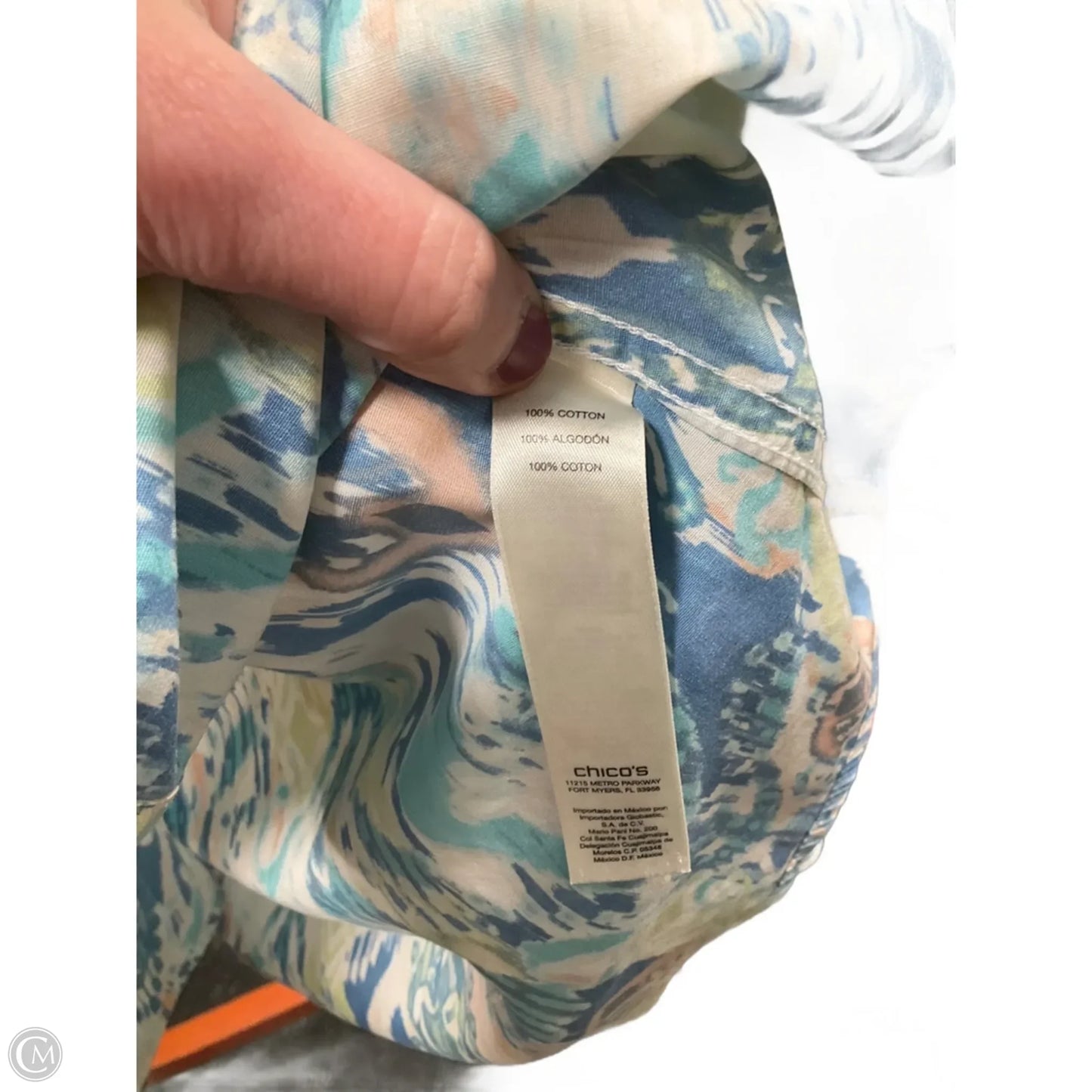 Blouse Long Sleeve By Chicos In Blue, Size: Xl