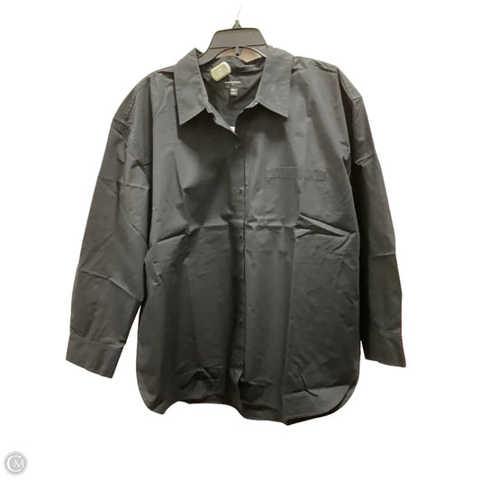 Blouse Long Sleeve By Banana Republic In Black, Size: Xxl