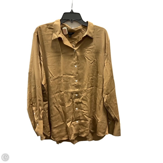 Blouse Long Sleeve By Banana Republic In Tan, Size: Xxl