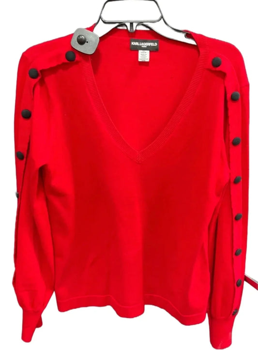 Sweater Designer By Karl Lagerfeld In Red, Size: S