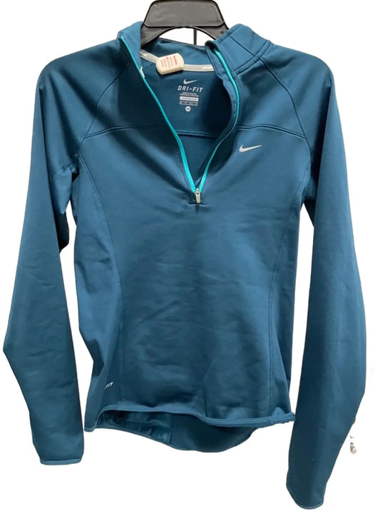 Athletic Top Long Sleeve Collar By Nike In Blue, Size: Xs