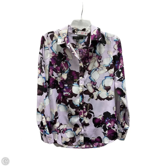 Blouse Long Sleeve By Banana Republic In Purple, Size: S