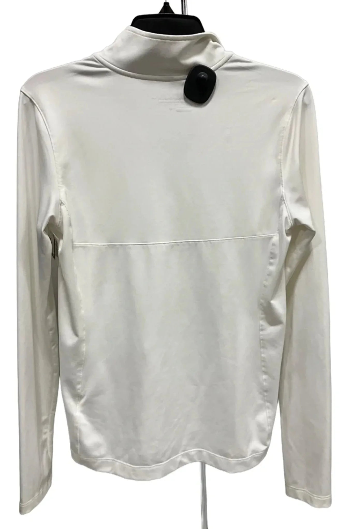 Athletic Top Long Sleeve Collar By Nike In White, Size: S