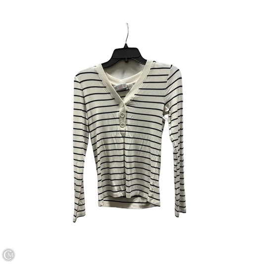 Top Long Sleeve By Loft In White, Size: S