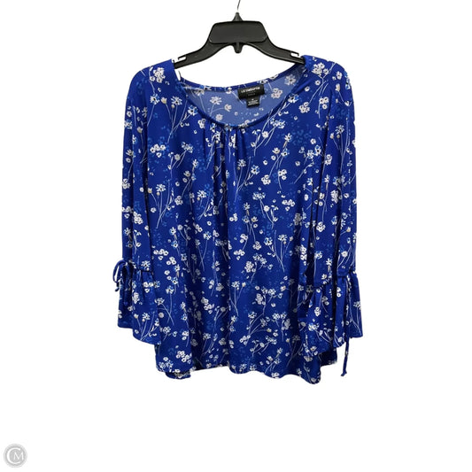 Top Long Sleeve By Liz Claiborne In Blue, Size: 1x