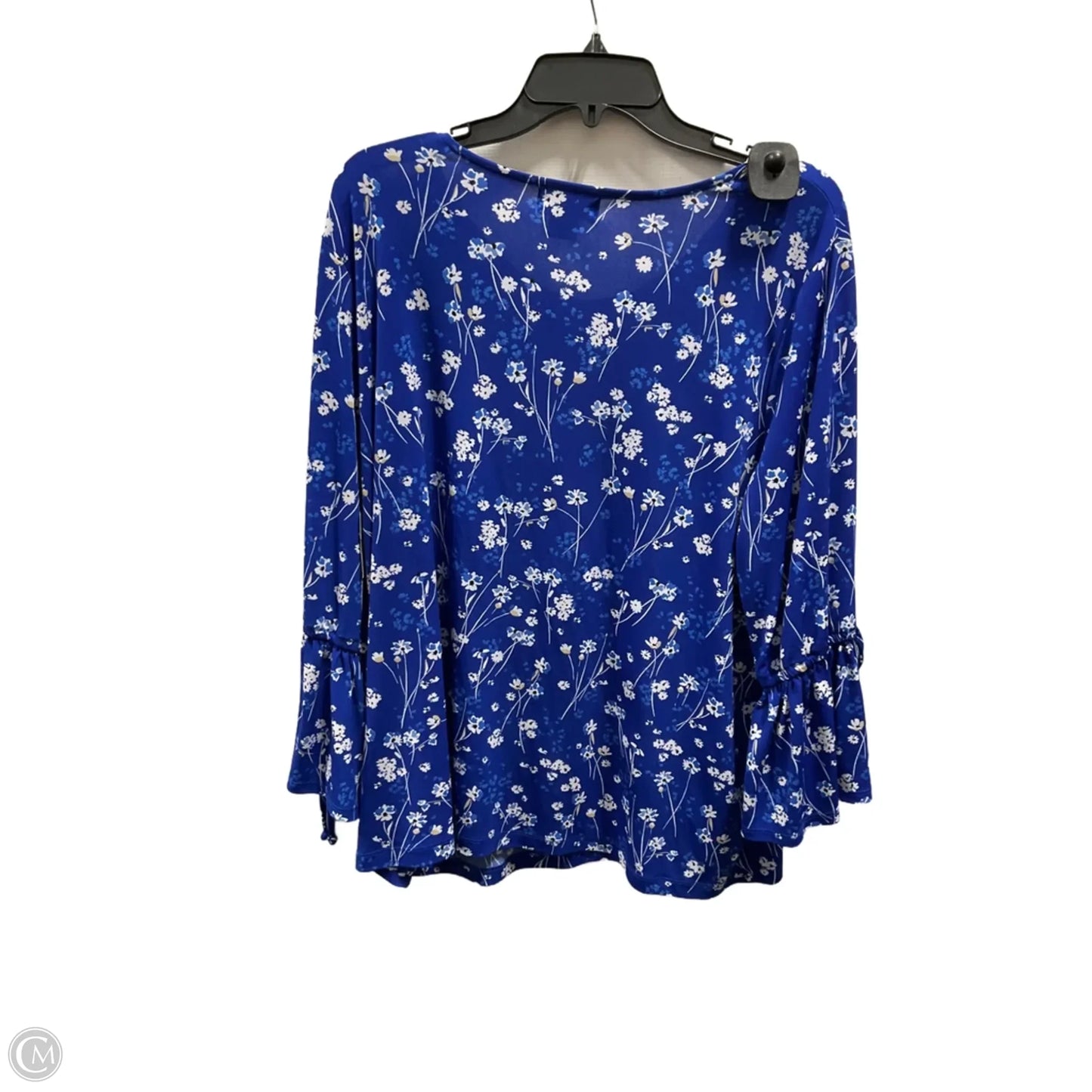 Top Long Sleeve By Liz Claiborne In Blue, Size: 1x
