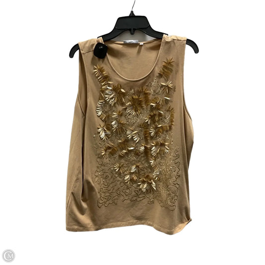 Top Sleeveless By Chicos In Gold, Size: Xxl