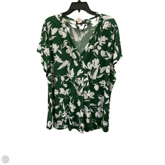 Top Short Sleeve By Lane Bryant In Green, Size: 1x