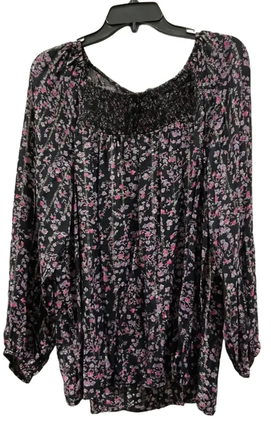 Top Long Sleeve By Lane Bryant In Black, Size: 1x