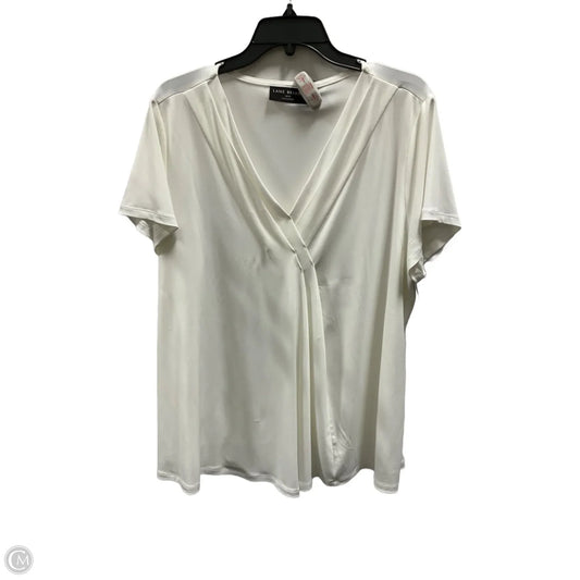 Top Short Sleeve By Lane Bryant In White, Size: 1x