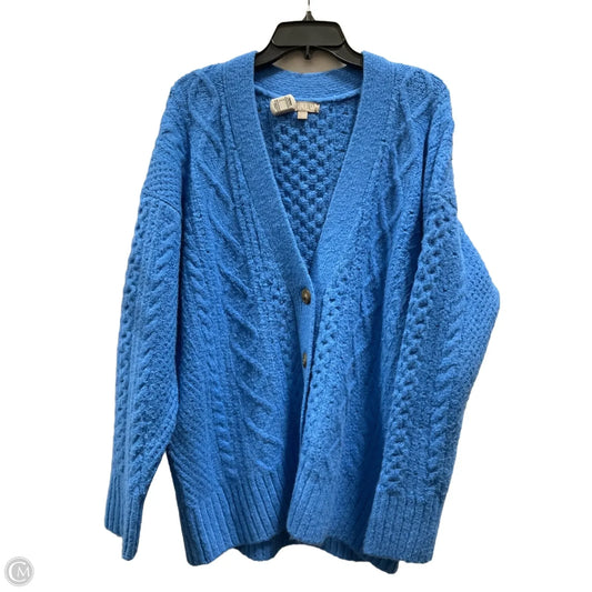 Sweater Cardigan By J. Crew In Blue, Size: L