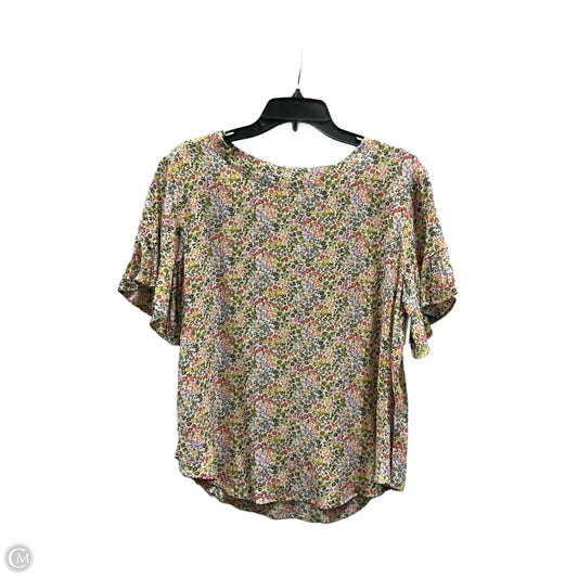 Top Short Sleeve By Loft In Floral Print, Size: M