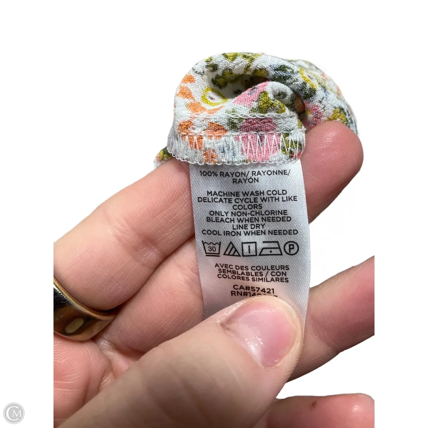 Top Short Sleeve By Loft In Floral Print, Size: M