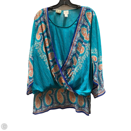 Top Long Sleeve By Chicos In Blue, Size: Xl
