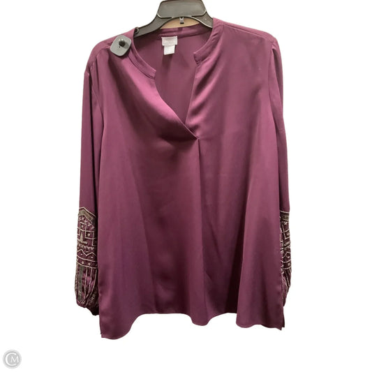 Top Long Sleeve By Chicos In Purple, Size: 1x