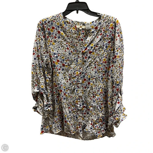 Blouse Long Sleeve By Jane And Delancey In Multi-colored, Size: S