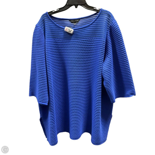 Top Short Sleeve By Ming Wang In Blue, Size: 3x