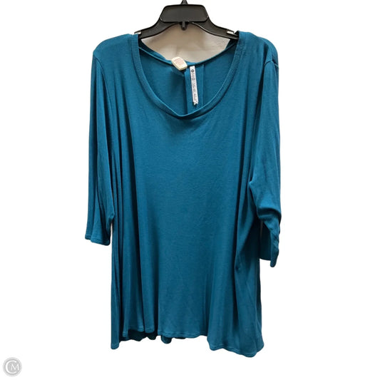 Top Short Sleeve By Leo And Nicole In Blue, Size: 3x