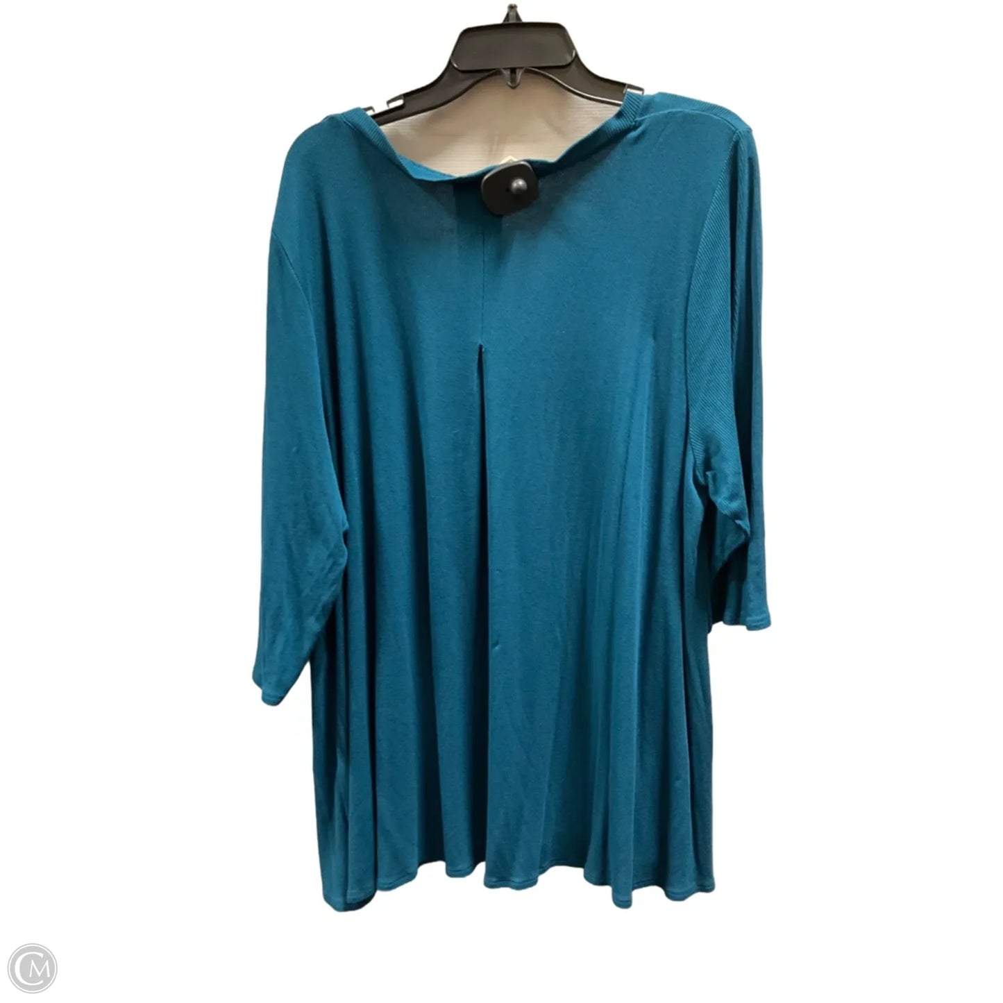 Top Short Sleeve By Leo And Nicole In Blue, Size: 3x