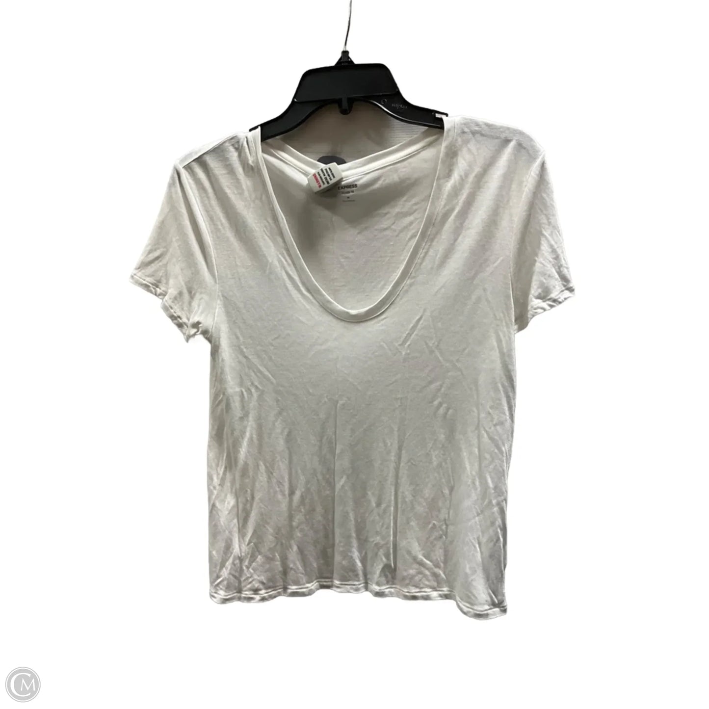 Top Short Sleeve Basic By Express In White, Size: Xs