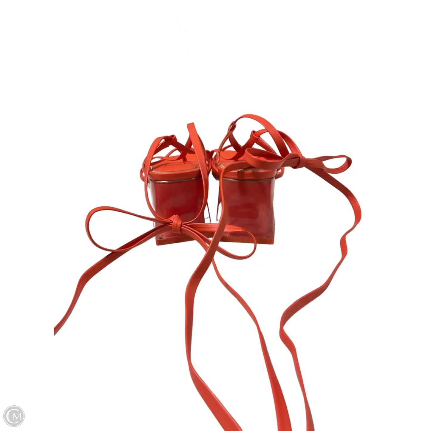 Sandals Heels Block By Cmb In Orange, Size: 7