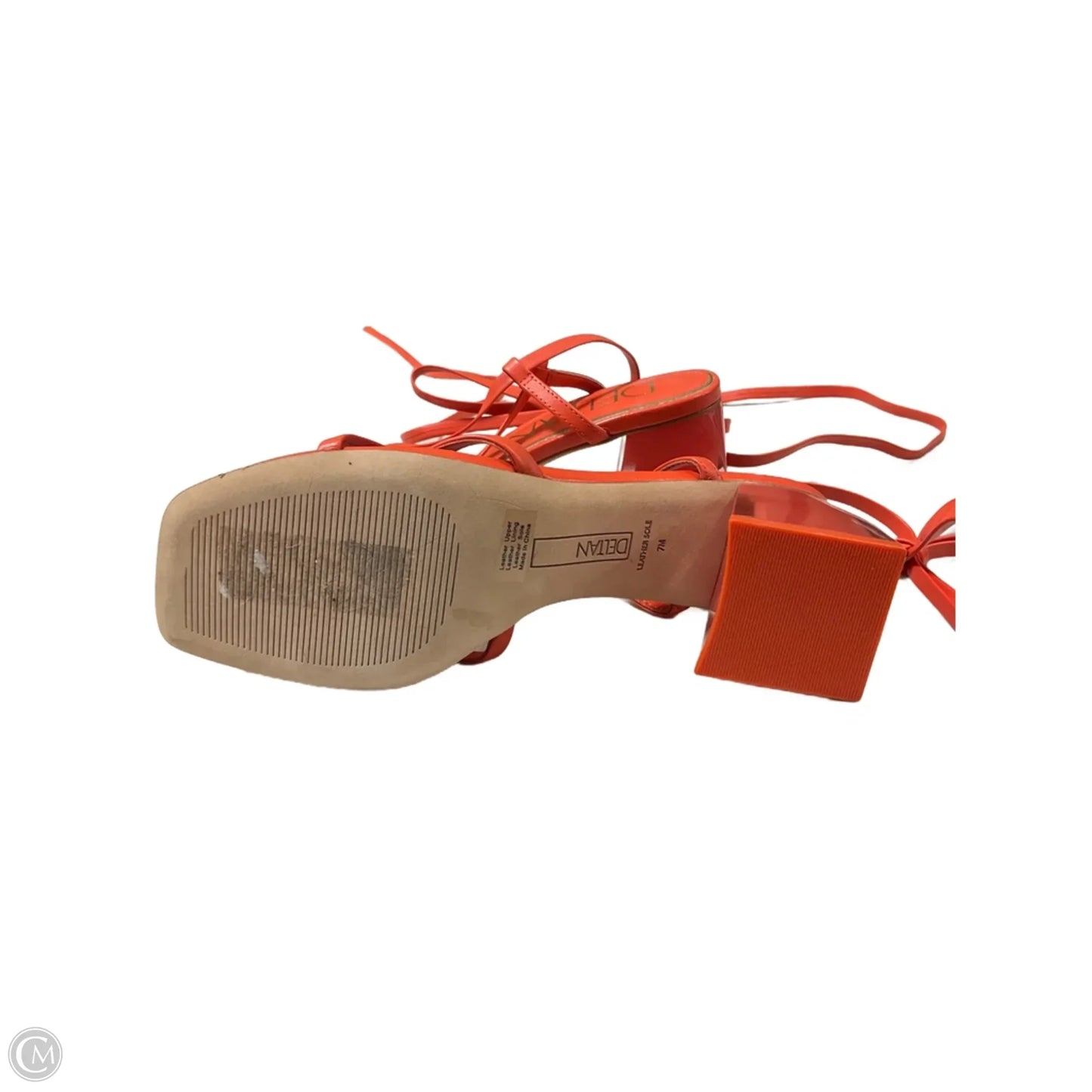Sandals Heels Block By Cmb In Orange, Size: 7