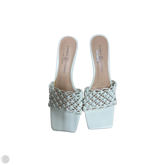 Sandals Heels Kitten By Chinese Laundry In White, Size: 11