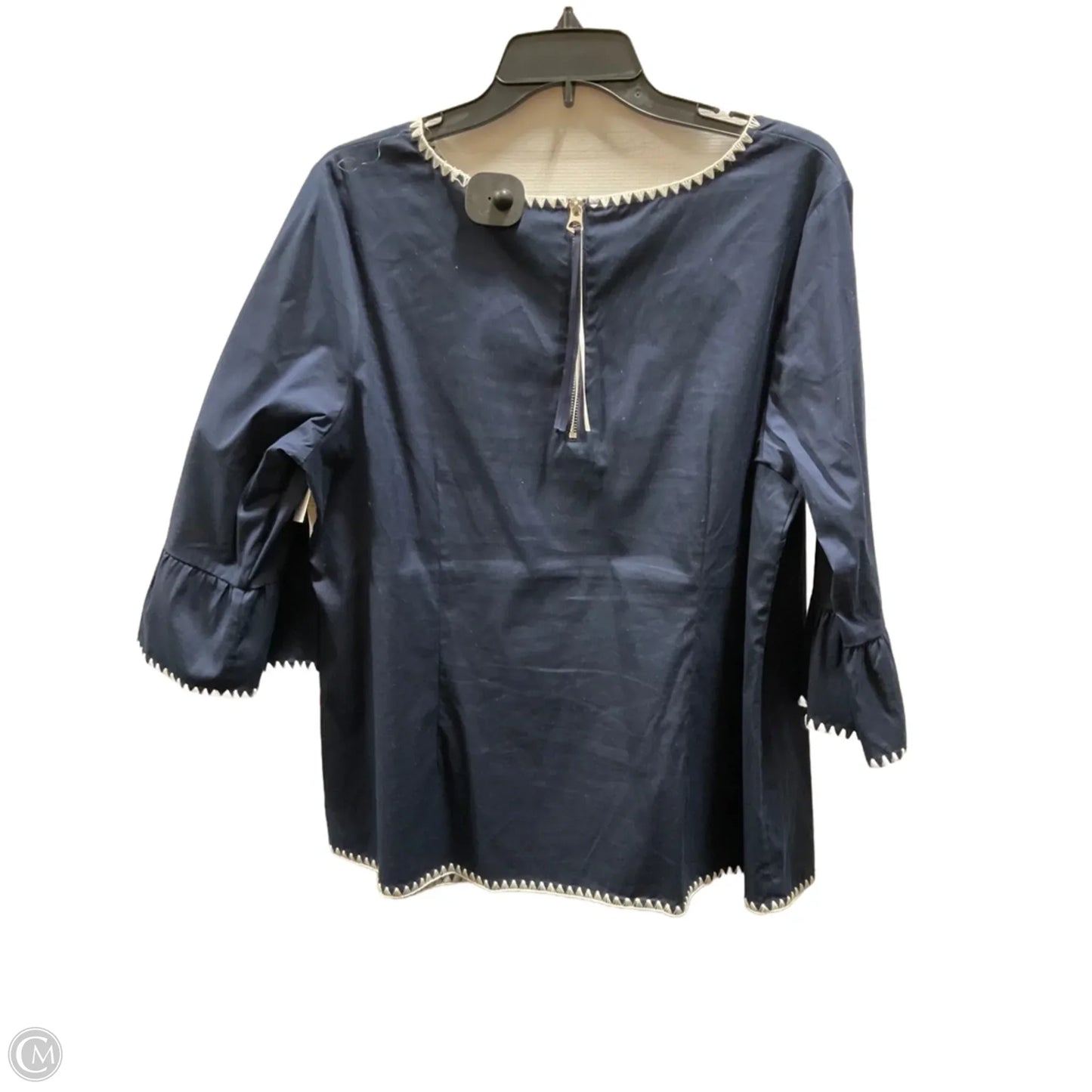 Top Long Sleeve By Talbots In Navy, Size: 1x