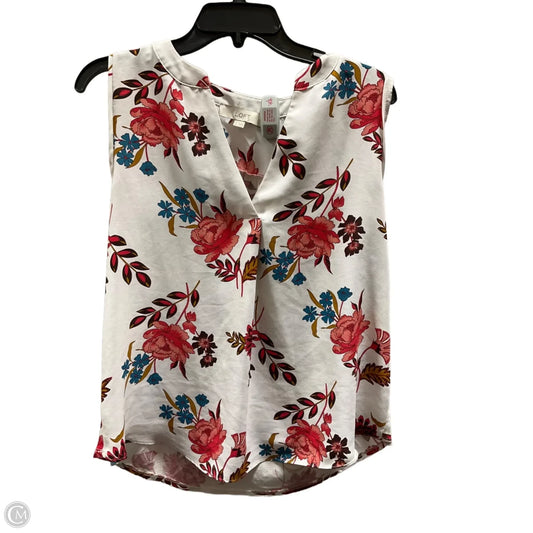 Top Sleeveless By Loft In White, Size: S