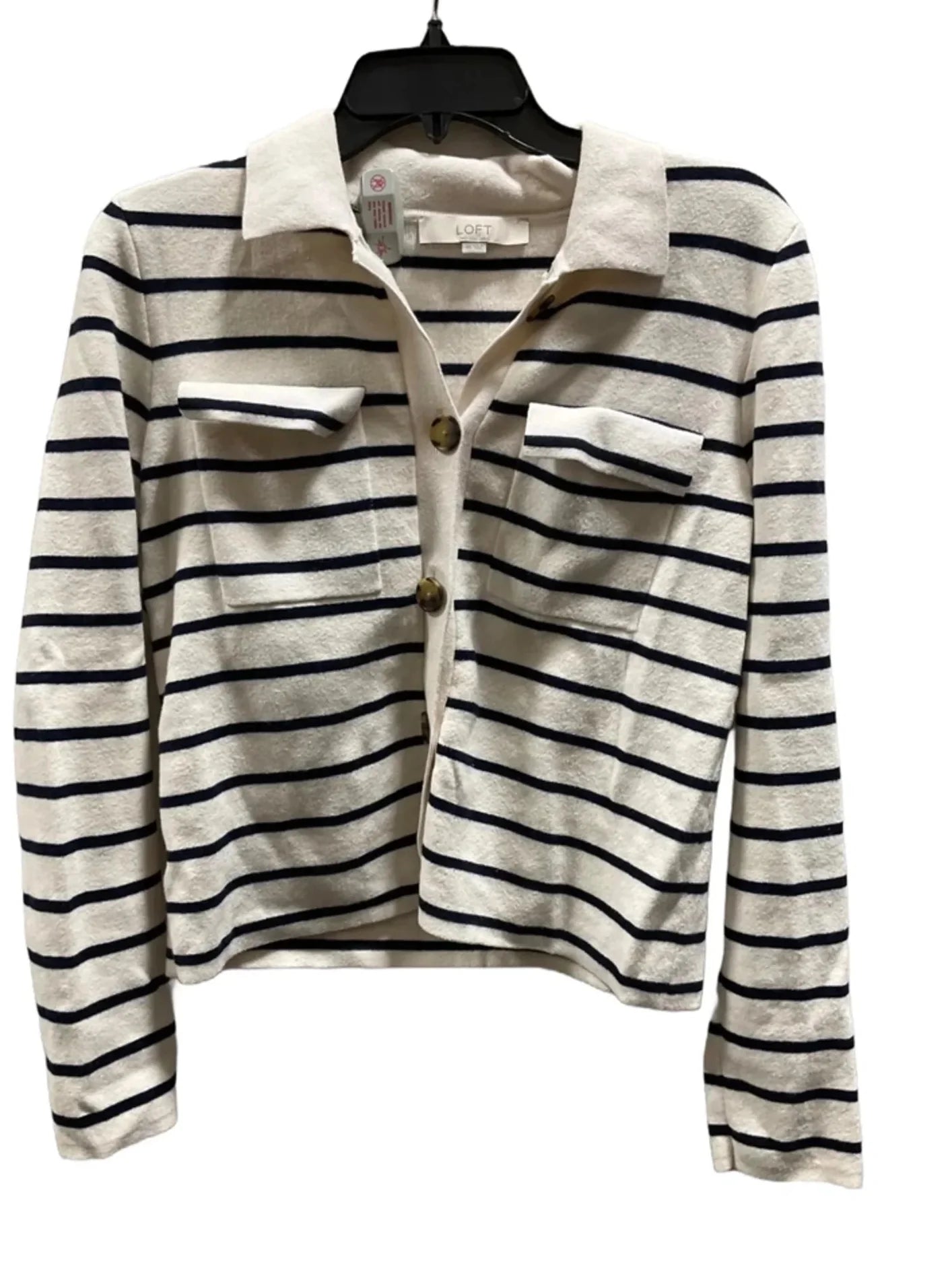 Top Long Sleeve By Loft In Striped Pattern, Size: Xs