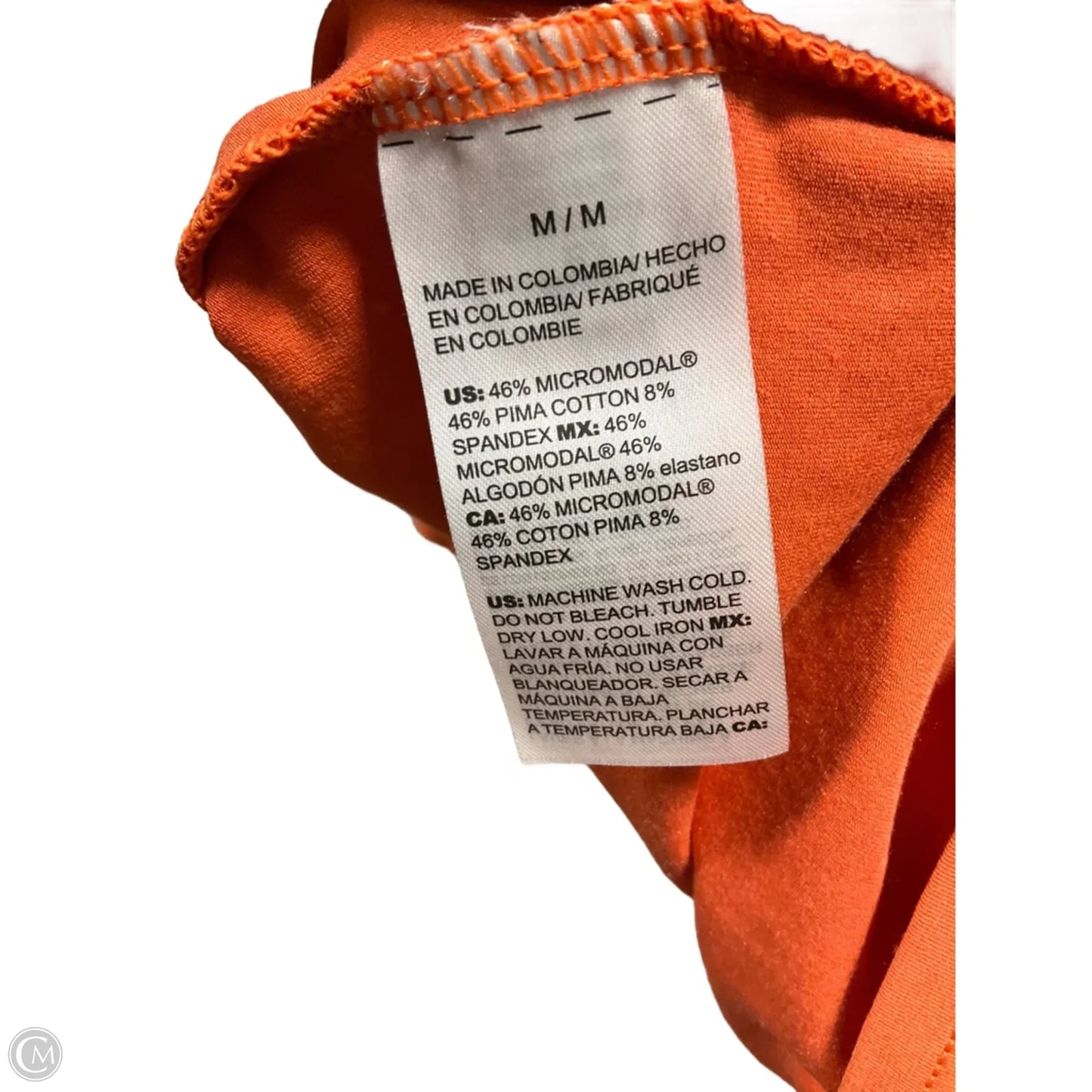 Top 3/4 Sleeve Basic By Chicos In Orange, Size: M