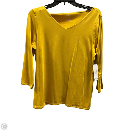 Top 3/4 Sleeve Basic By Chicos In Yellow, Size: M