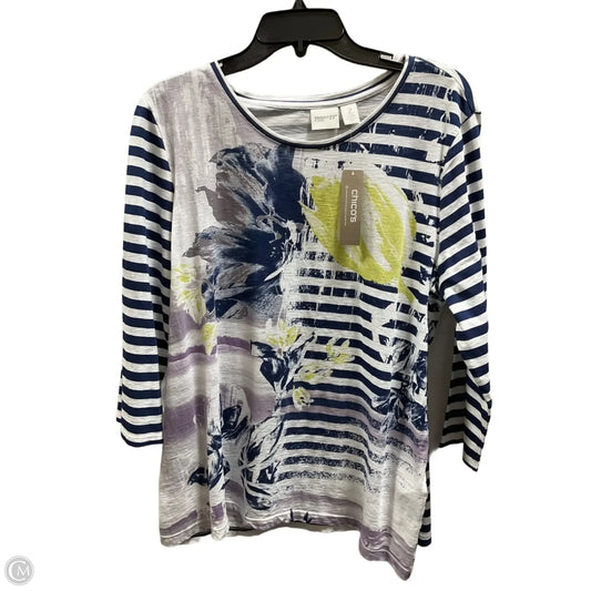 Top 3/4 Sleeve By Zenergy By Chicos In Blue, Size: L