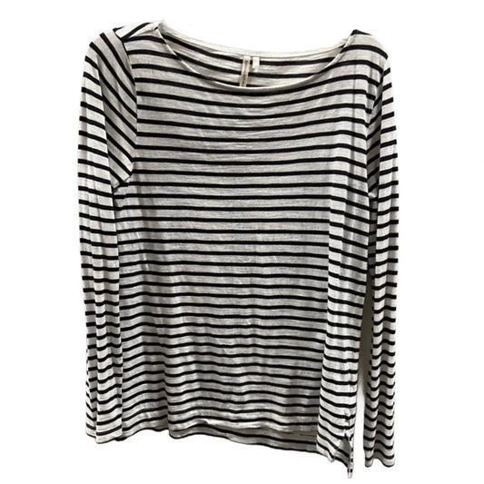Top Long Sleeve By Banana Republic In Striped Pattern, Size: M