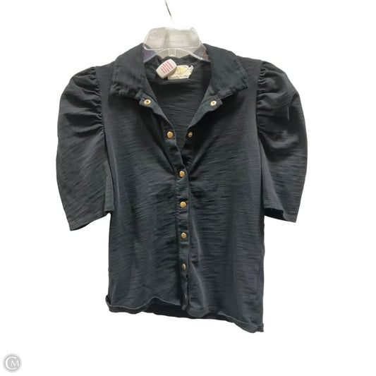 Top Short Sleeve By Nation In Black, Size: S