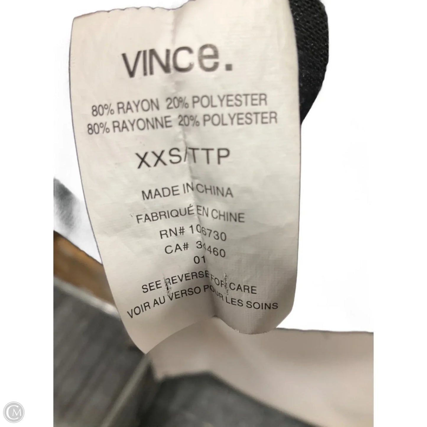 Top Short Sleeve By Vince In Black, Size: Xxs