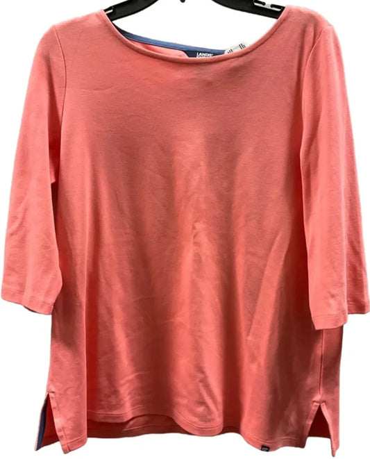 Top 3/4 Sleeve Basic By Lands End In Pink, Size: L