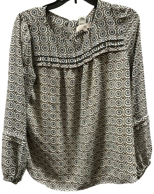 Top Long Sleeve By Loft In Black, Size: S
