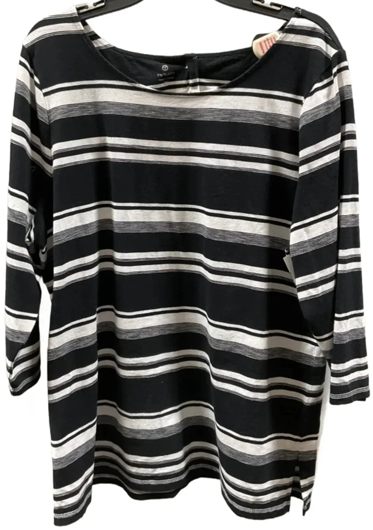 Top 3/4 Sleeve By Talbots In Black & White, Size: 2x