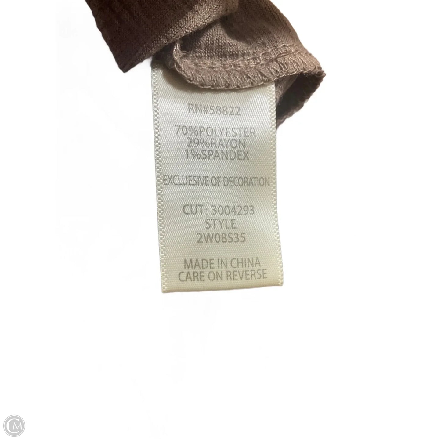 Top Long Sleeve By Max Studio In Taupe, Size: 1x