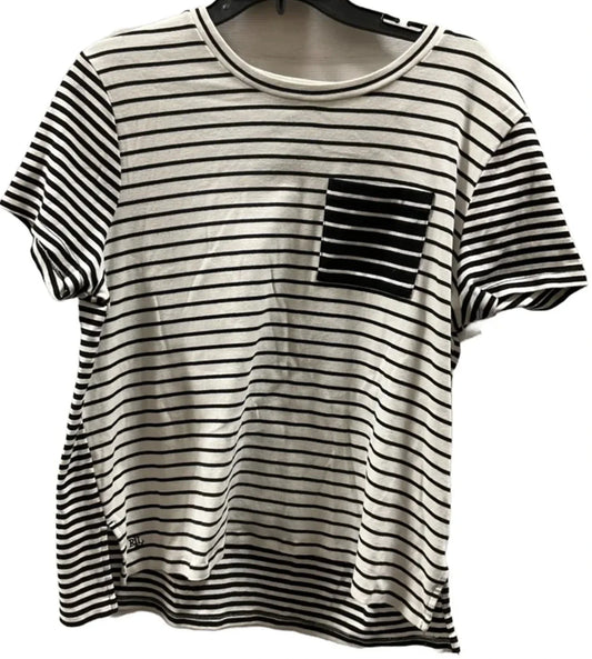 Top Short Sleeve By Lauren By Ralph Lauren In Striped Pattern, Size: Xl