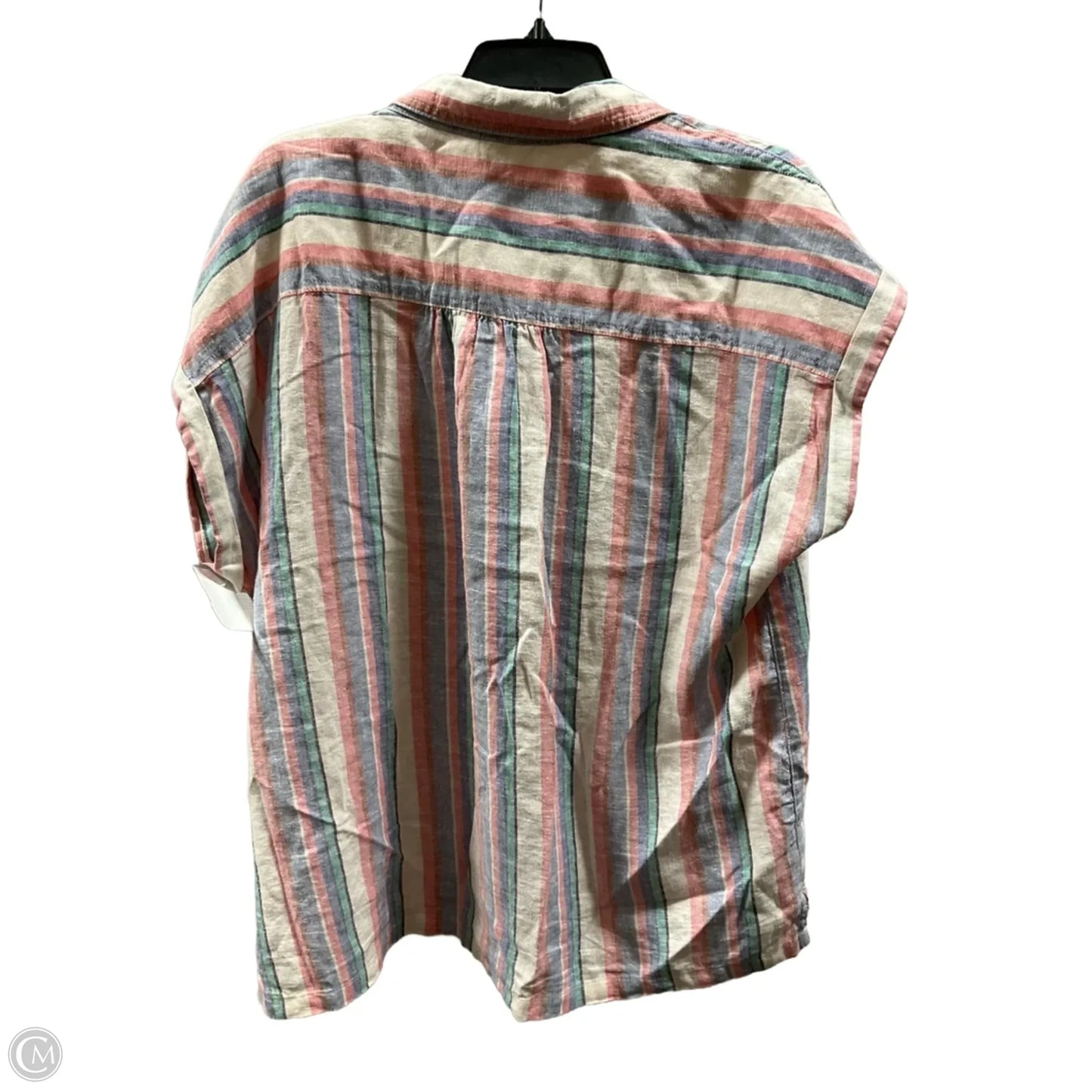 Top Short Sleeve By Orvis In Striped Pattern, Size: L