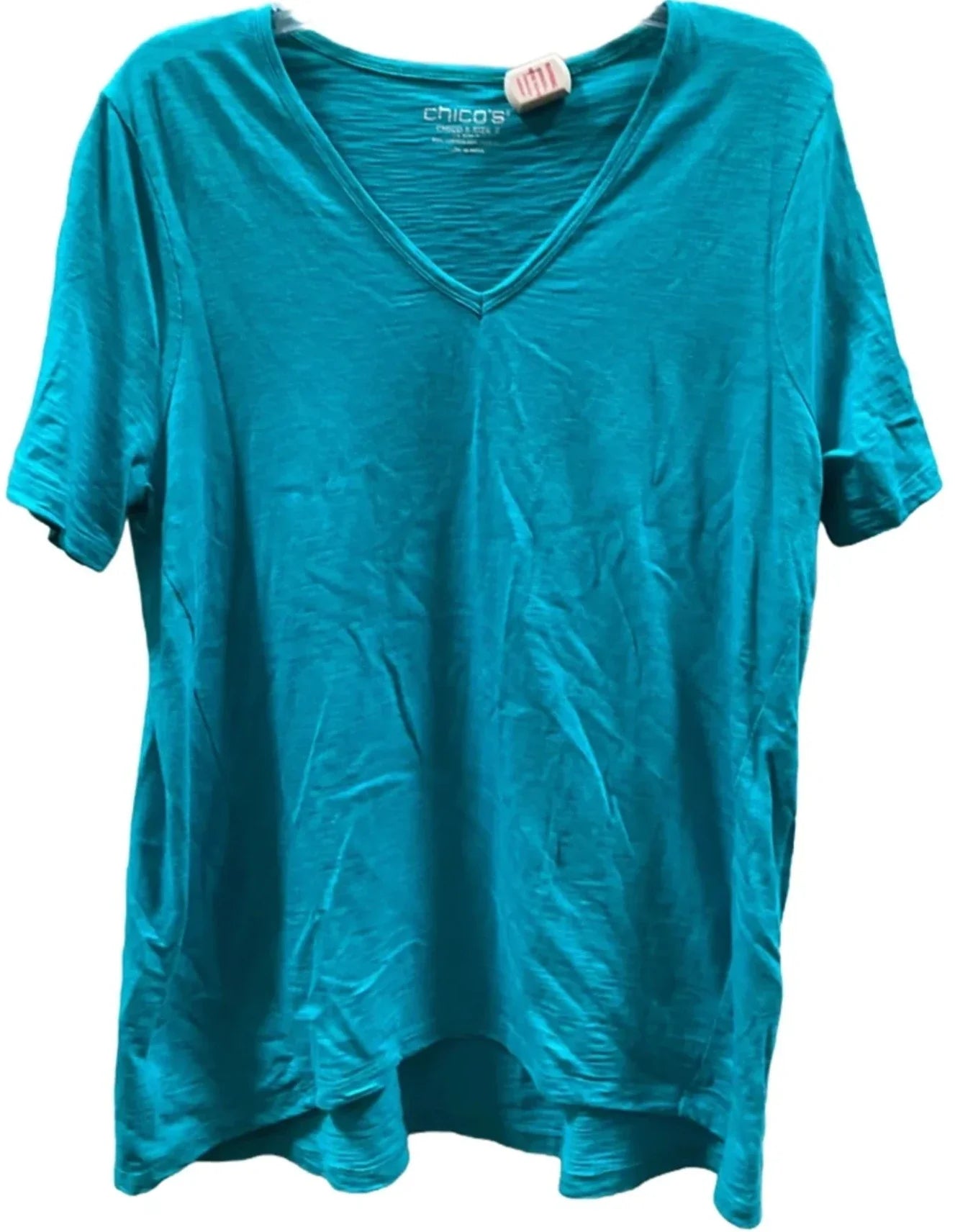 Top Short Sleeve Basic By Chicos In Blue, Size: L