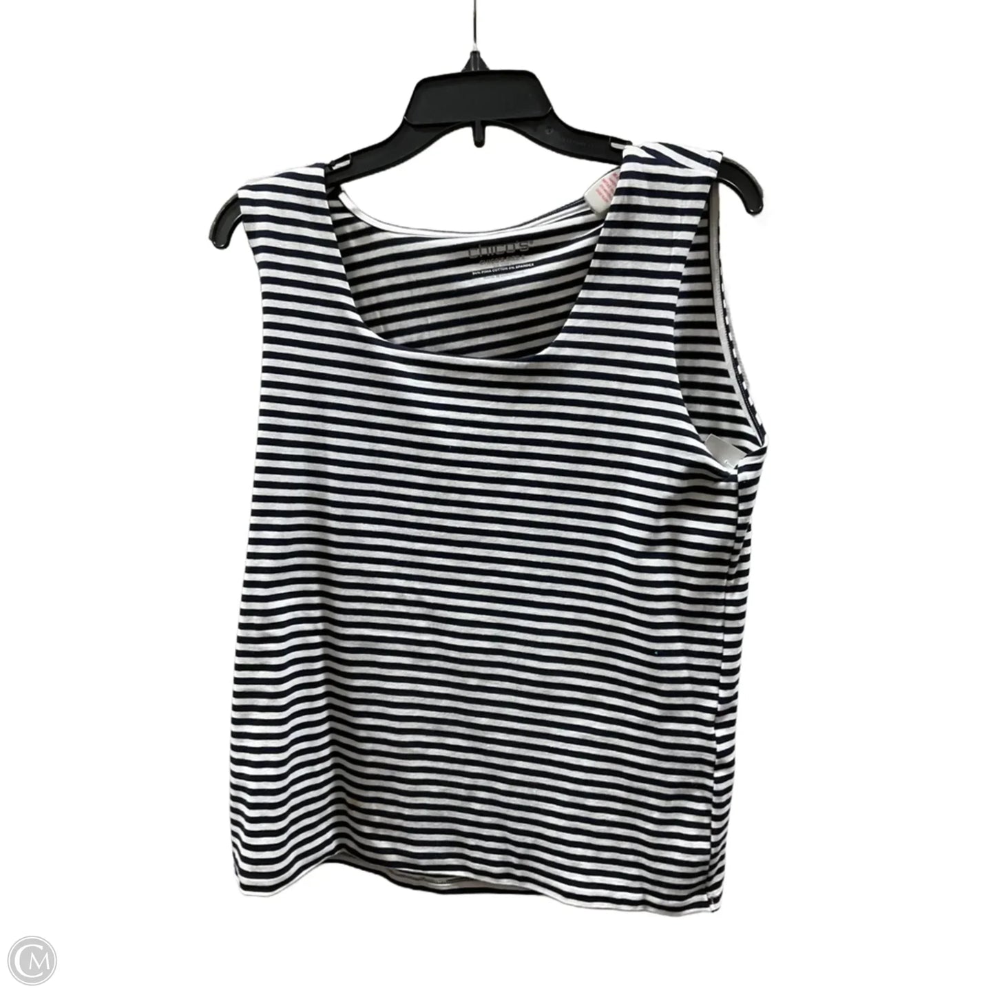 Top Sleeveless By Chicos In Striped Pattern, Size: L
