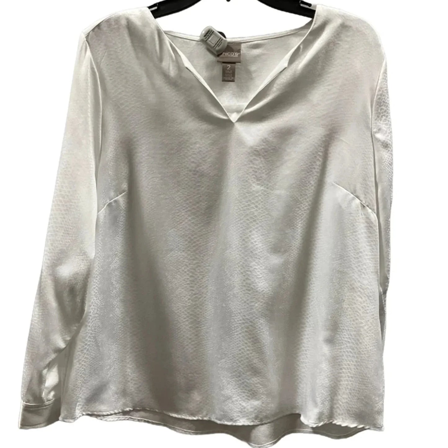 Top Long Sleeve By Chicos In White, Size: L
