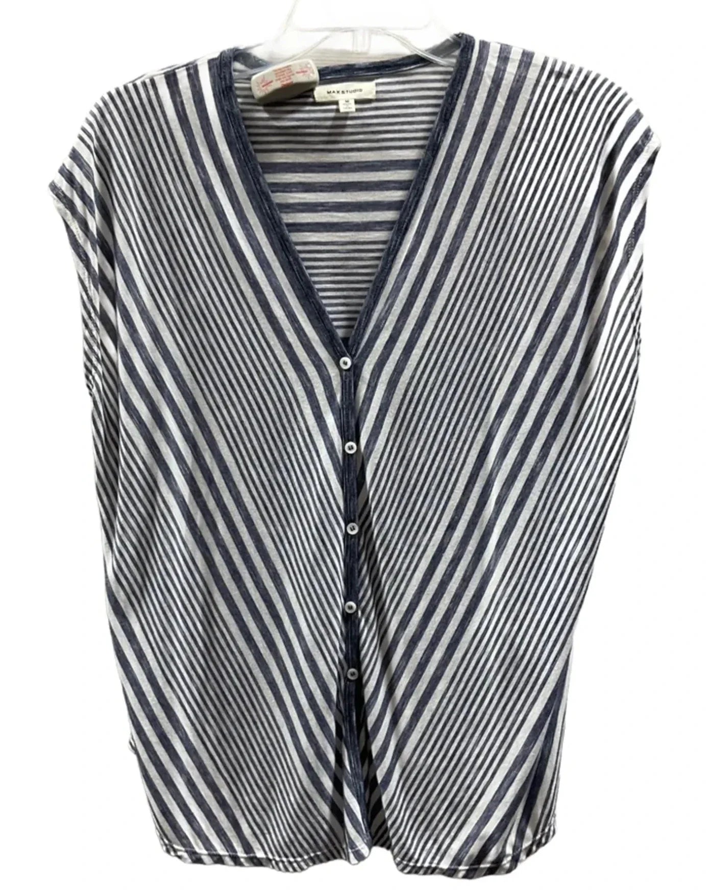 Top Short Sleeve By Max Studio In Blue, Size: M