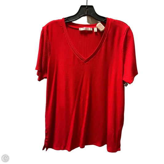 Top Short Sleeve By Cyrus In Red, Size: 1x
