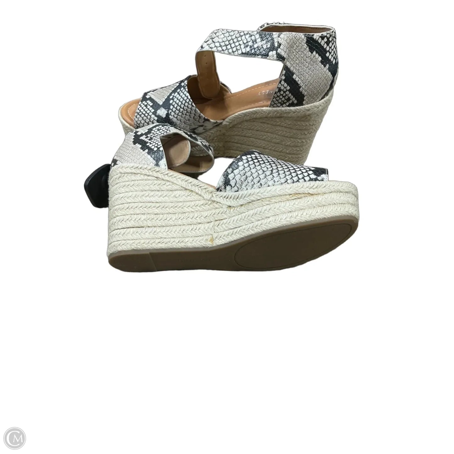 Sandals Heels Platform By Nine West In Snakeskin Print, Size: 8.5