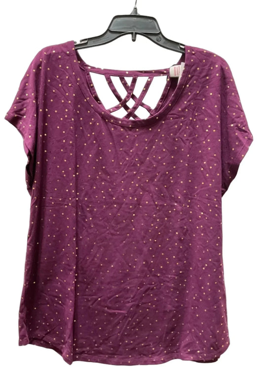 Top Short Sleeve By Lane Bryant In Purple, Size: Xl