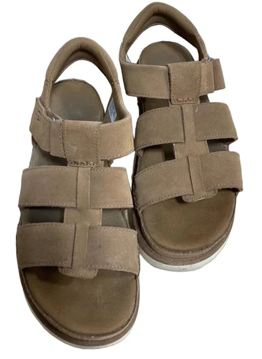 Sandals Designer By Ugg In Tan, Size: 10